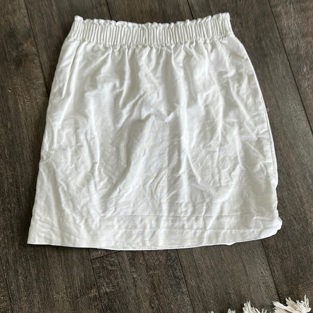 J. Crew White Midi Skirt